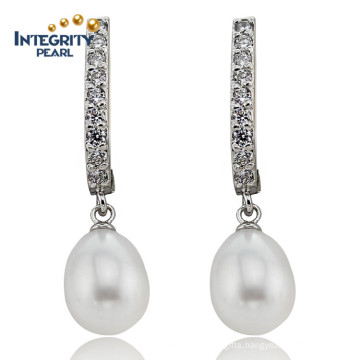 Cheap Jewelry White Pearl Earring 8-9mm AAA Rice Freshwater New Arrival Pearl Earrings